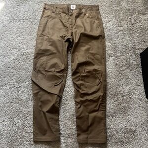 LIVSN Flex Canvas Pant Mens 36x32 Khaki Outdoor Utility Hike Camp Travel Roll Up